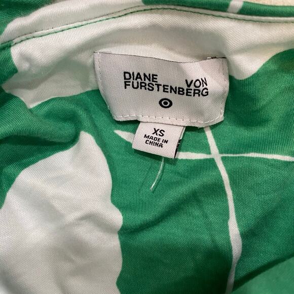 Diane Von Furstenberg for Target Green/White Tie Over the Head Jumpsuit Size XS - Picture 6 of 7